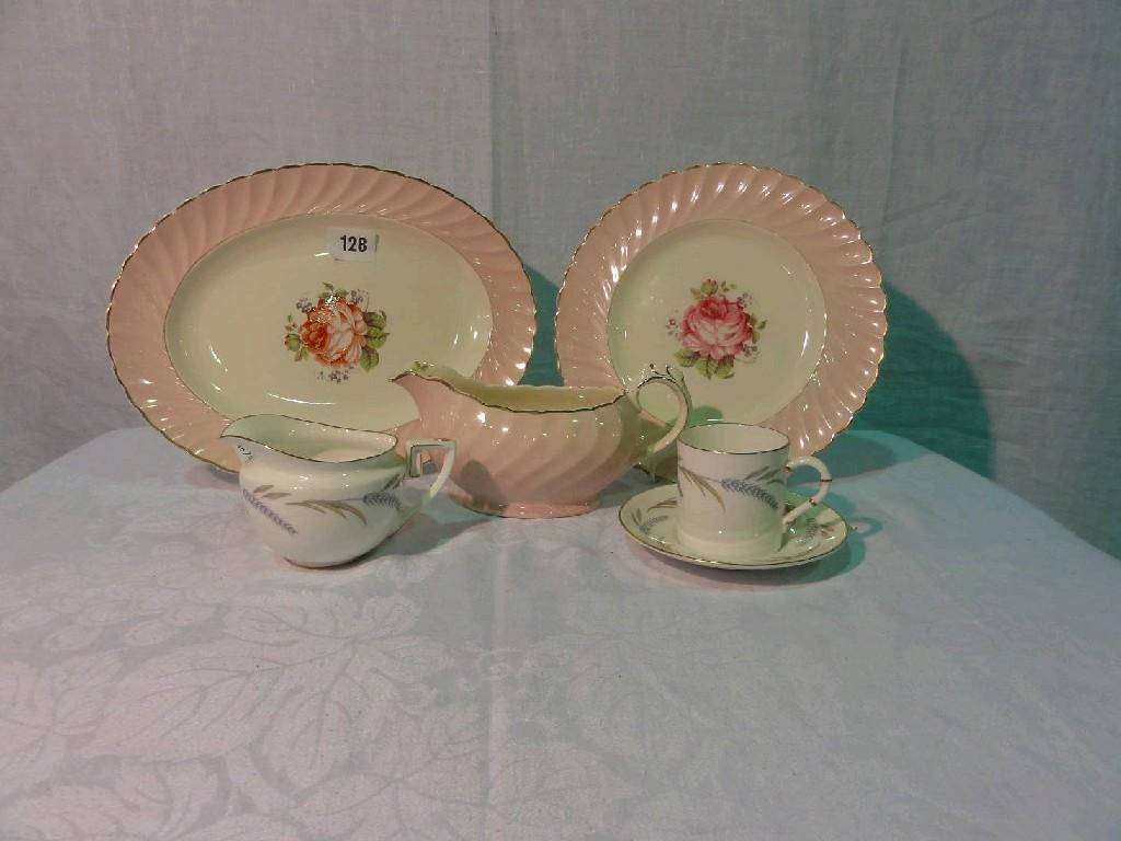 Appraisal: A collection of Clarice Cliff Miniver Rose pattern dinnerwares comprising