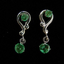 Appraisal: A Lovely Pair of Emerald Gold Earrings k white gold