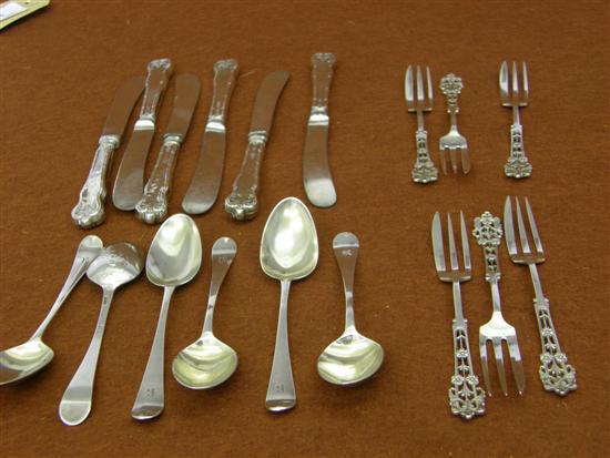 Appraisal: Six silver coffee spoons six fruit forks with pierced decoration