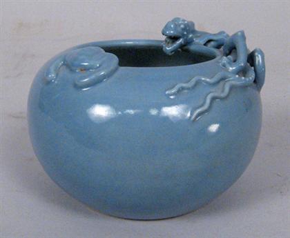 Appraisal: Chinese blue glazed dragon applied bowl blue zhengde six character