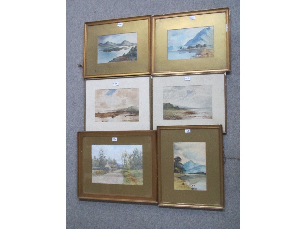 Appraisal: Lot comprising six watercolours three signed Wm Glover Jr