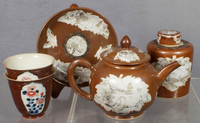 Appraisal: Chinese export porcelain Batavia ware pcs to include a teapot