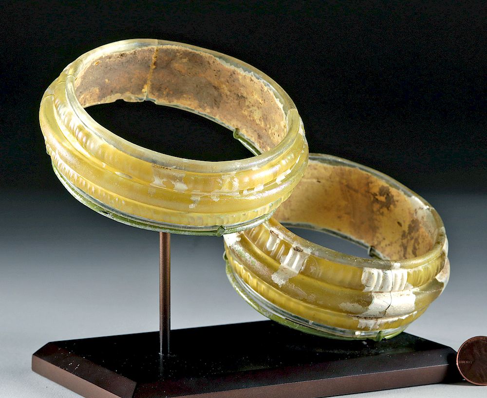 Appraisal: Gorgeous Ancient Celtic Glass Bracelets ex-Christie's Western Europe Celtic peoples