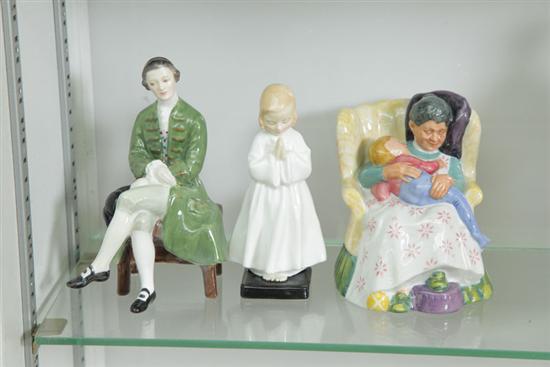 Appraisal: THREE ROYAL DOULTON FIGURINES ''SWEET DREAMS'' ''BEDTIME'' AND ''A GENTLEMAN