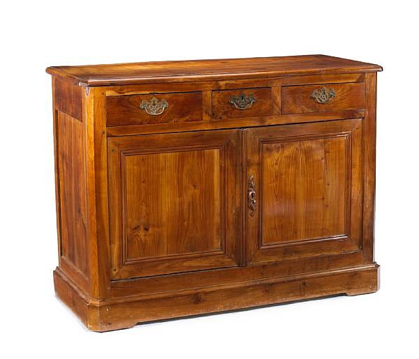 Appraisal: A Continental Neoclassical fruitwood buffet late th century The rectangular