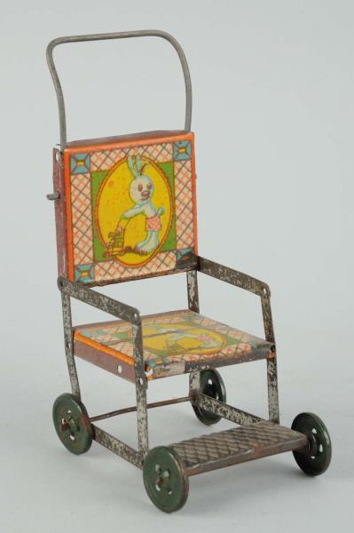 Appraisal: Tin Toy Doll Stroller This little tin stroller has moderate