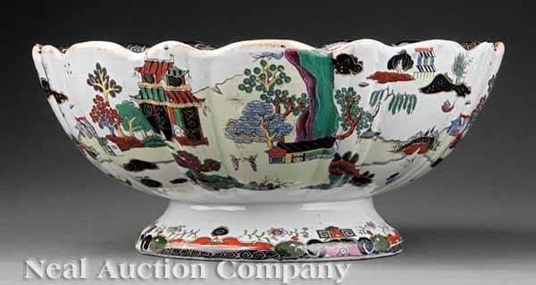 Appraisal: A Mason's Ironstone Polychrome and Transfer Pagoda Landscape Pattern Punch