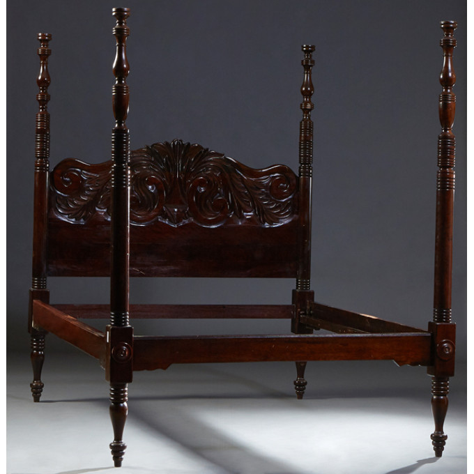 Appraisal: French Provincial Carved Mahogany Four Poster Bed early th c