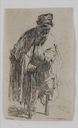 Appraisal: AFTER REMBRANDT BEGGAR WITH A WOODEN LEG Etching on paper