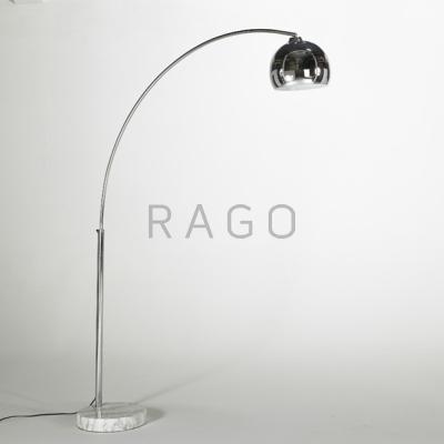 Appraisal: MODERN LIGHTING Arc floor lamp USA s Chromed steel and