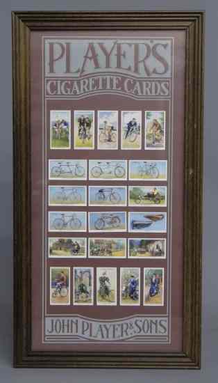 Appraisal: Framed and matted ''Players Cigarette Cards'' Contains cards '' x