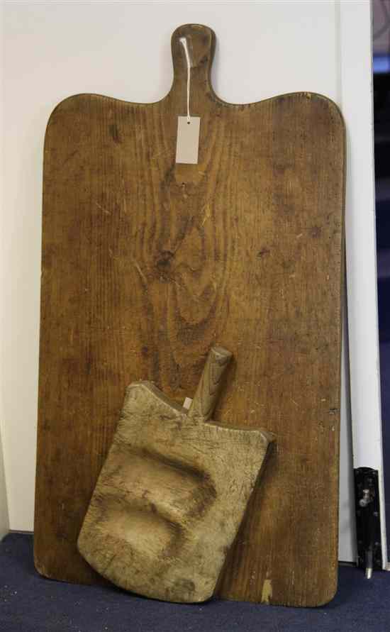 Appraisal: A large th century pine pastry board and a sycamore