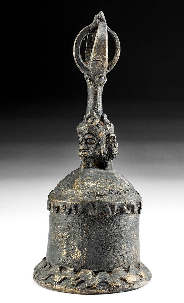 Appraisal: th C Nepalese Brass Bell w Dorje Handle Central Asia