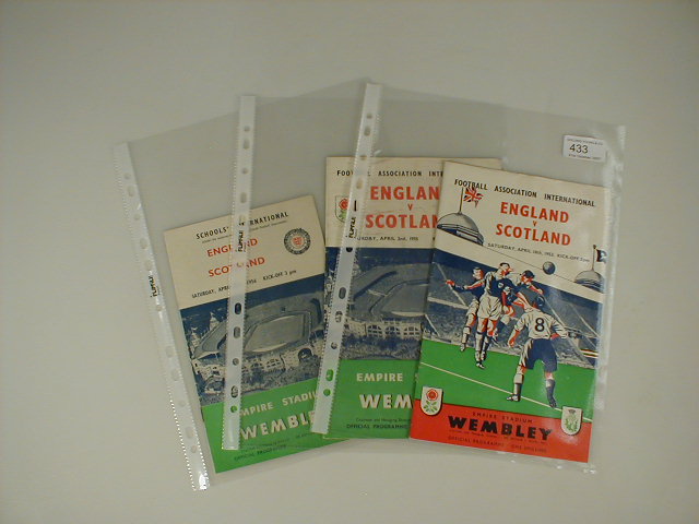 Appraisal: England versus Scotland International football programmes viz Saturday April th