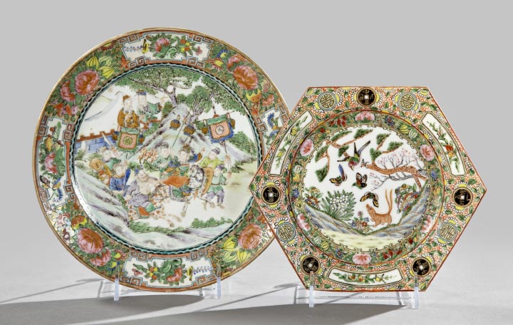 Appraisal: Two Chinese Export Rose Medallion Porcelain Plates late th century