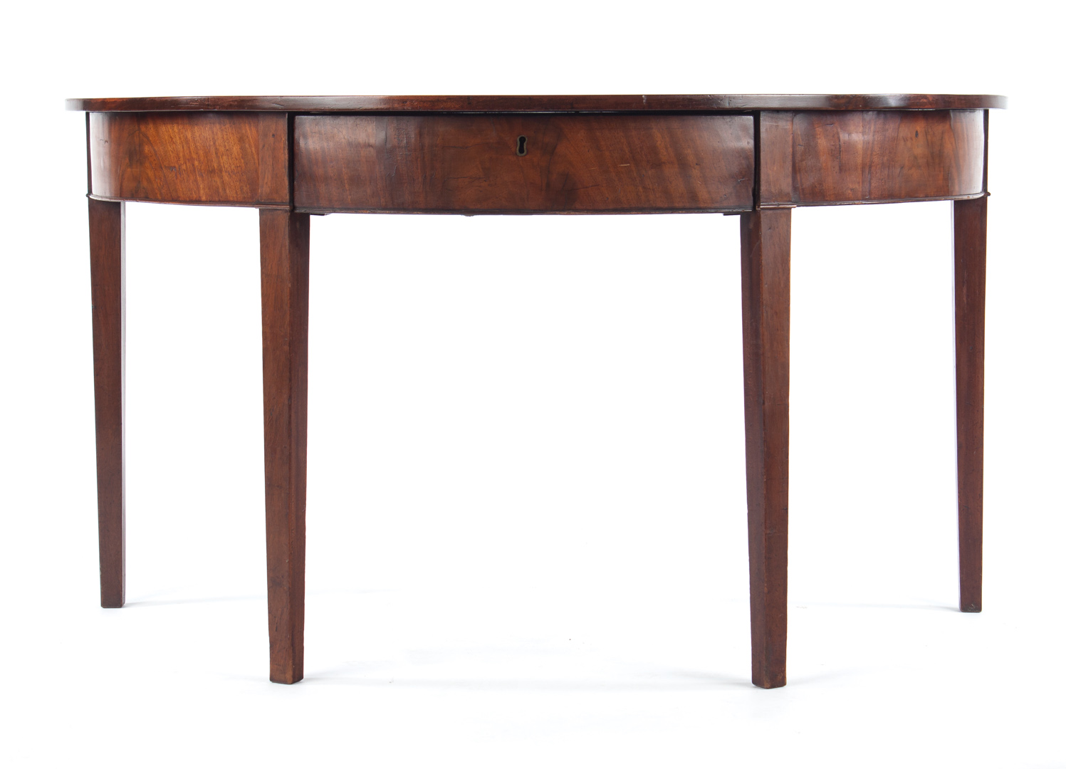 Appraisal: George III mahogany console table late th century demilune top