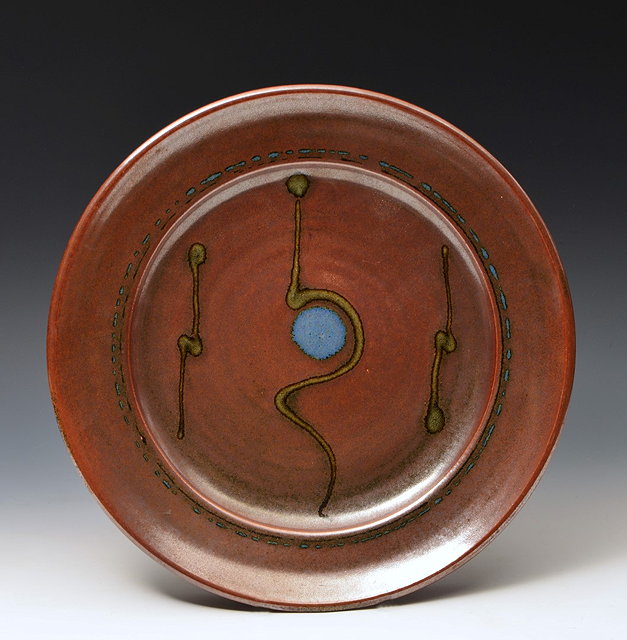 Appraisal: Ray Finch British - at Winchcombe PotteryCharger dripped glazeimpressed potter's