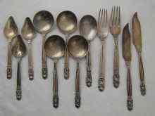 Appraisal: A quantity of Georg Jensen Acorn pattern flatware comprising four