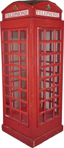 Appraisal: English Telephone Booth Replica Life-size wood and plexi-glass phone booth