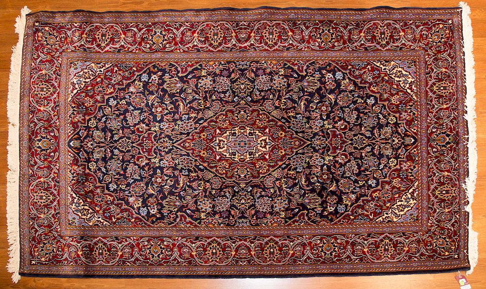 Appraisal: Fine Keshan rug approx x Iran modern Condition Like new