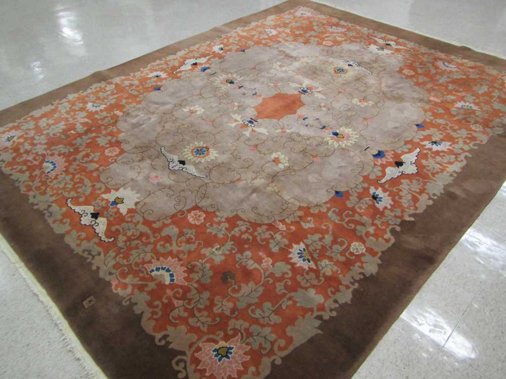 Appraisal: HAND KNOTTED CHINESE NICHOLS CARPET Nichols Super Yarn Carpets Factory