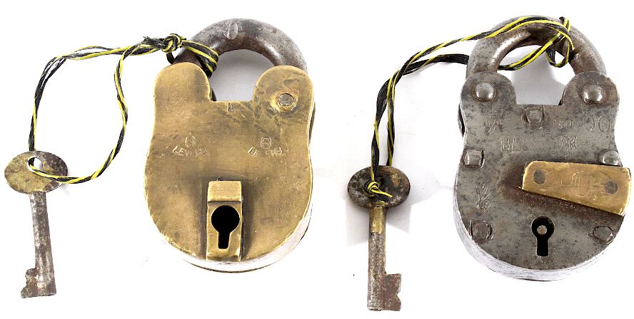 Appraisal: Late th Century Brass and Steel Locks Included in this