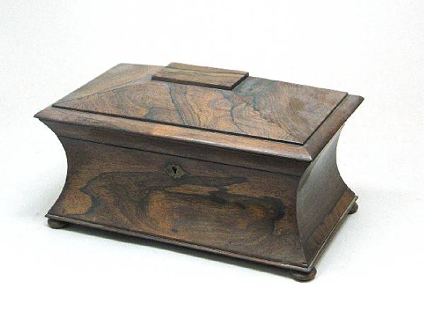 Appraisal: A William IV rosewood tea caddy second quarter th century