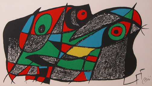 Appraisal: Untitled Abstract Miro Joan lithograph printed in colors x inches