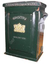 Appraisal: A German Letter Box Metal box has hinged side door