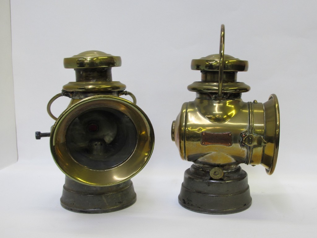 Appraisal: Pair of Lucas Limited King of The Road' lamps no