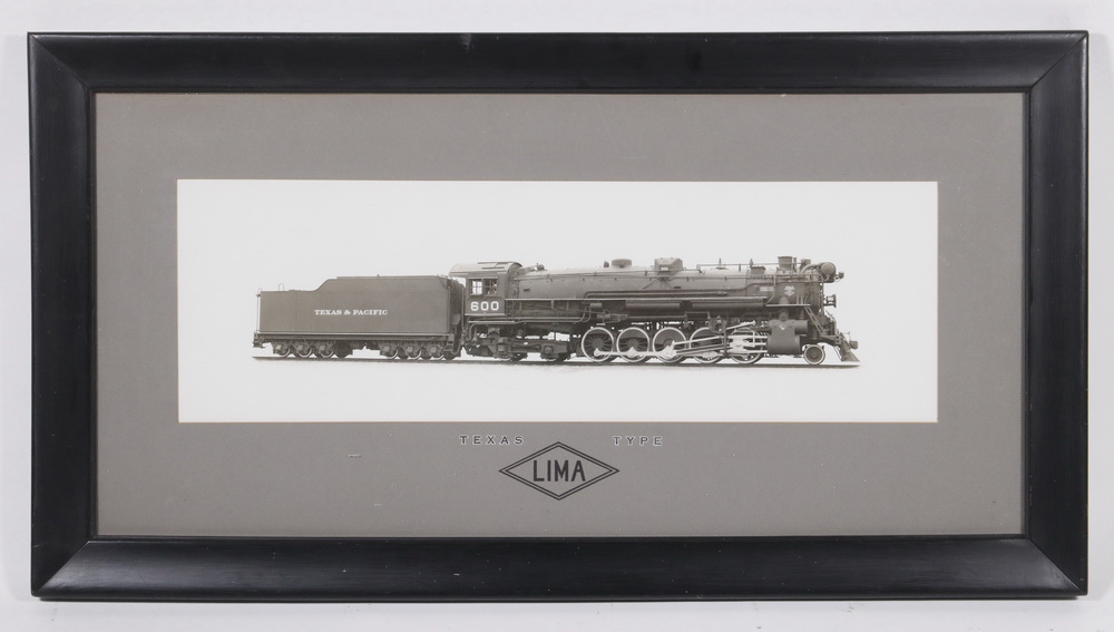 Appraisal: VINTAGE RAILROAD BUILDER'S PHOTO FRAMED Lima Locomotive Works builder's photo