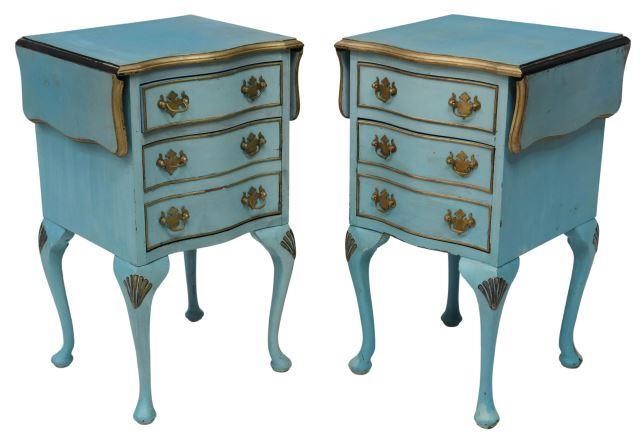 Appraisal: lot of Queen Anne style painted bedside cabinets th c