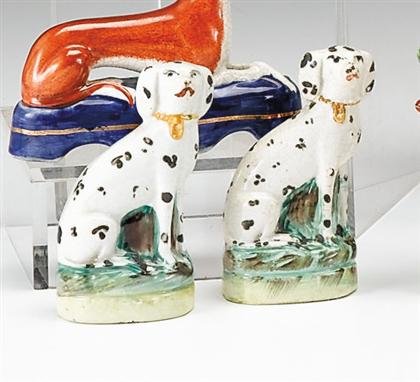 Appraisal: Pair of Staffordshire figures of Dalmatians Mid th century Each