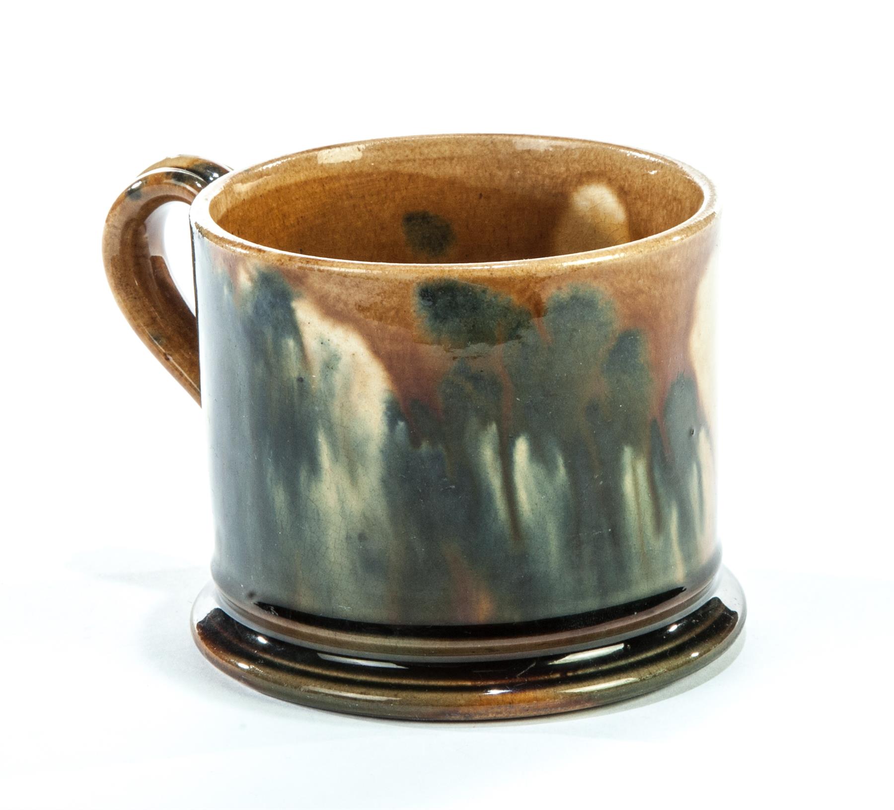 Appraisal: OHIO FROG MUG WITH SPLASHED BROWN BLUE AND CLEAR GLAZES