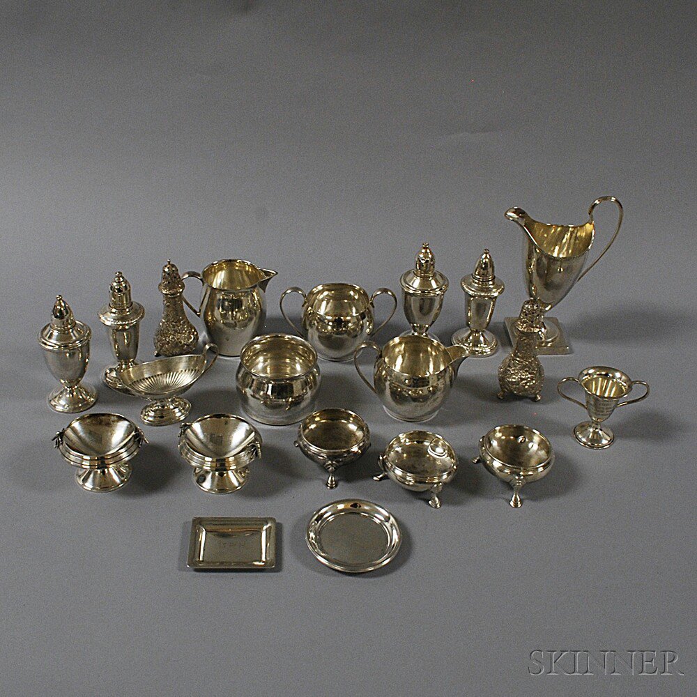 Appraisal: Approximately Twenty-two Small Pieces of Sterling Silver Tableware including a