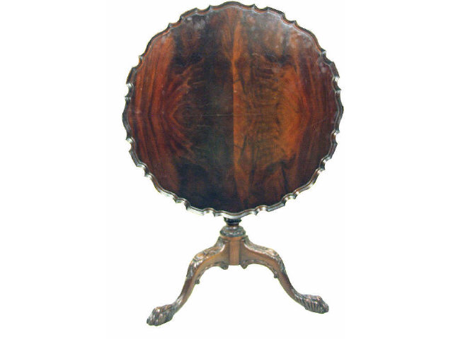 Appraisal: Tilt top pie crust edge mahogany occasional table nicely carved