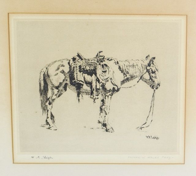 Appraisal: William Robinson Leigh Etching of Horse William Robinson Leigh American