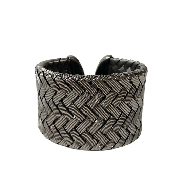 Appraisal: Sterling Silver Braided Cuff Bracelet Sterling Silver Braided Cuff Bracelet