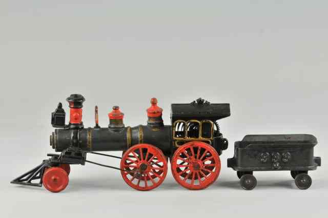 Appraisal: WELKER CROSBY CLOCKWORK LOCOMOTIVE c rare and unique cast iron