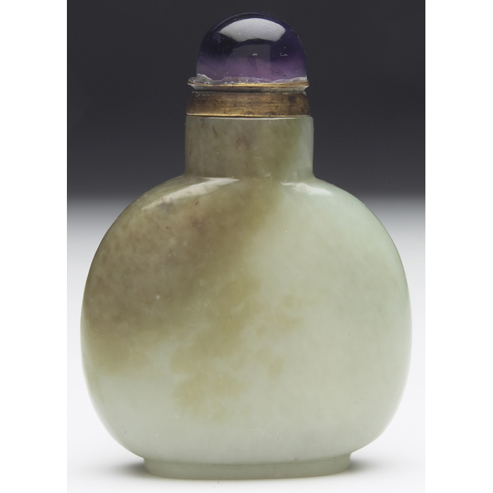 Appraisal: th century snuff bottle large form in green and white