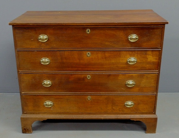 Appraisal: New England birch chest of drawers c with original brasses