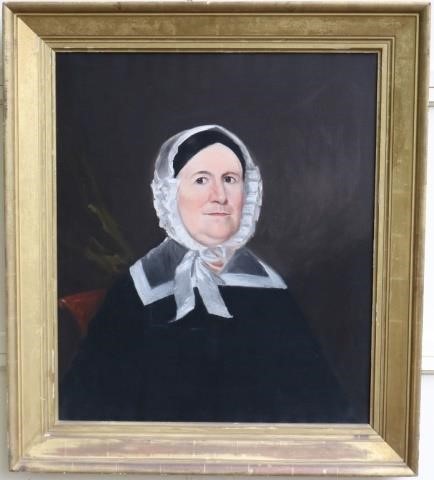 Appraisal: OIL PAINTING ON CANVAS CA PORTRAIT OFPOLLY GIBBS IN WHITE