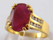 Appraisal: An carat gold composite ruby and diamond ring ruby approx