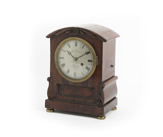 Appraisal: A Regency mahogany timepiece Inscribed John Hurst of LambethThe silvered