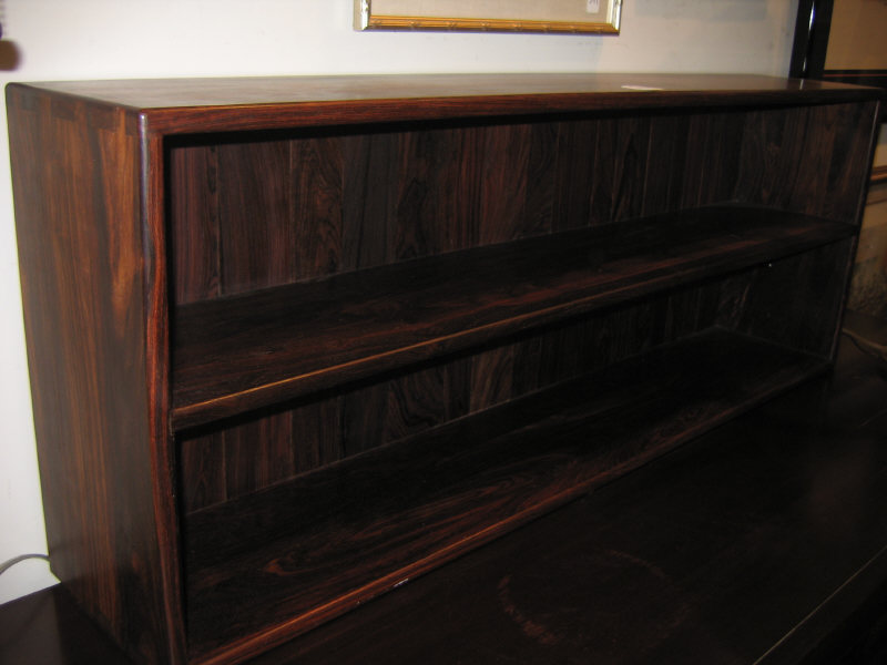 Appraisal: COCOBOLO HANDCRAFTED LOW BOOKCASE open front with medial shelf h