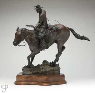 Appraisal: D Michael Thomas Cowboy on horseback with rope signed numbered