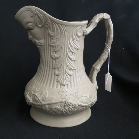 Appraisal: th Century English Pitcher Bacchus vine decor salt glaze excellent