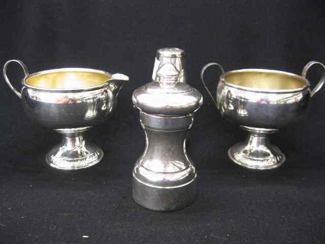 Appraisal: pcs Sterling Silver creamer sugar pepper mill salt shaker