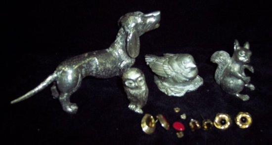 Appraisal: A cast metal model of a Dachshund other cast animals