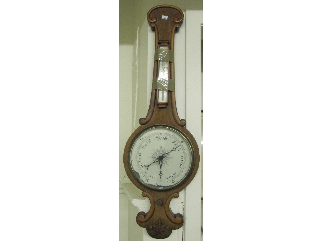 Appraisal: th century mahogany banjo barometer